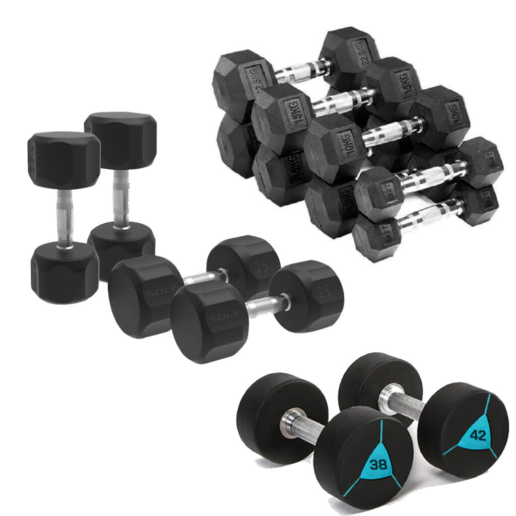 types of materials in dumbbells