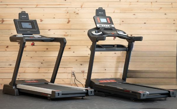 Compact treadmill setup at a small gym